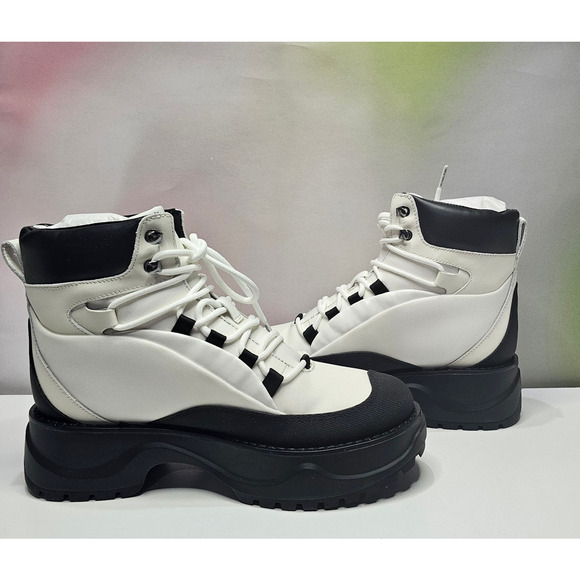 Michael Kors Women's Dupree Ankle Hiker Booties Size 7.5 Black/White NWT - Picture 2 of 7